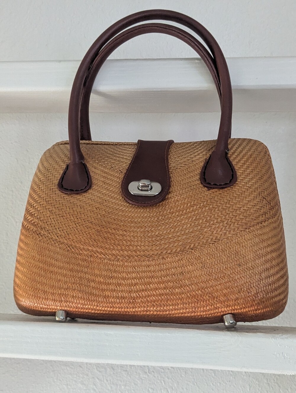 vintage Le Sac hardbody woven satchel.